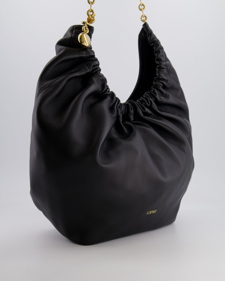 *HOT* Loewe Black Medium Squeeze Bag in Nappa Lambskin Leather and Gold Hardware RRP £3,650