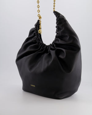 *HOT* Loewe Black Medium Squeeze Bag in Nappa Lambskin Leather and Gold Hardware RRP £3,650