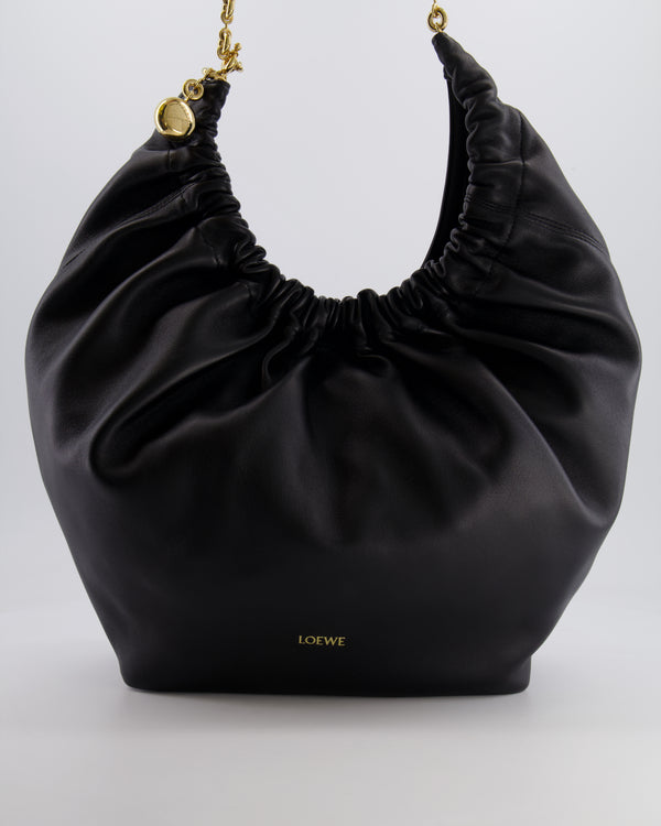 *HOT* Loewe Black Medium Squeeze Bag in Nappa Lambskin Leather and Gold Hardware RRP £3,650