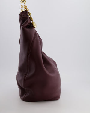 *HOT* Loewe Dark Burgundy Medium Squeeze Bag in Nappa Lambskin Leather and Gold Hardware RRP £3,650