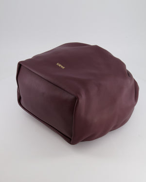 *HOT* Loewe Dark Burgundy Medium Squeeze Bag in Nappa Lambskin Leather and Gold Hardware RRP £3,650