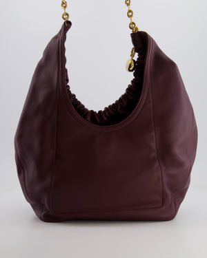 *HOT* Loewe Dark Burgundy Medium Squeeze Bag in Nappa Lambskin Leather and Gold Hardware RRP £3,650