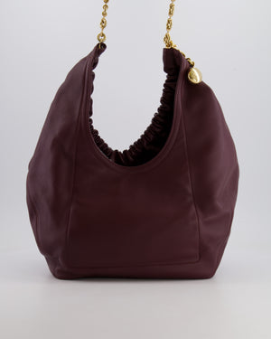 *HOT* Loewe Dark Burgundy Medium Squeeze Bag in Nappa Lambskin Leather and Gold Hardware RRP £3,650