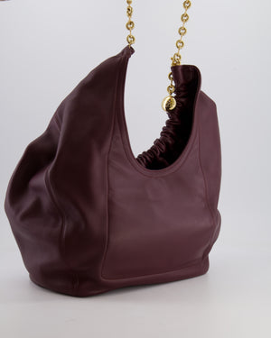 *HOT* Loewe Dark Burgundy Medium Squeeze Bag in Nappa Lambskin Leather and Gold Hardware RRP £3,650