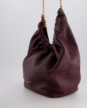 *HOT* Loewe Dark Burgundy Medium Squeeze Bag in Nappa Lambskin Leather and Gold Hardware RRP £3,650