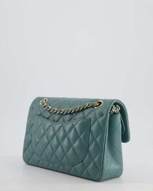 *HOT* Chanel Duck Egg Blue Small Double Flap Bag in Lambskin Leather with Champagne Gold Hardware