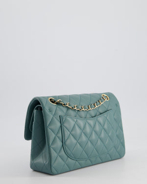 *HOT* Chanel Duck Egg Blue Small Double Flap Bag in Lambskin Leather with Champagne Gold Hardware