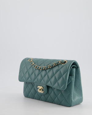 *HOT* Chanel Duck Egg Blue Small Double Flap Bag in Lambskin Leather with Champagne Gold Hardware