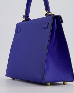 Hermès Kelly 25cm Sellier Bag in Bleu Royal Epsom Leather with Gold Hardware