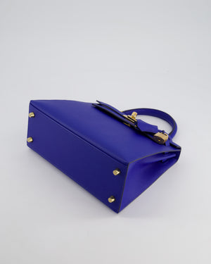 Hermès Kelly 25cm Sellier Bag in Bleu Royal Epsom Leather with Gold Hardware