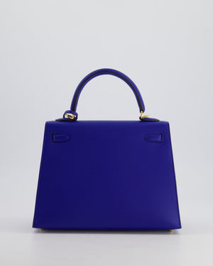 Hermès Kelly 25cm Sellier Bag in Bleu Royal Epsom Leather with Gold Hardware