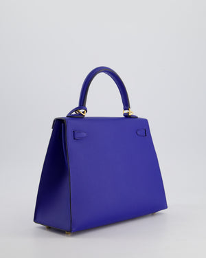 Hermès Kelly 25cm Sellier Bag in Bleu Royal Epsom Leather with Gold Hardware