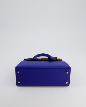 Hermès Kelly 25cm Sellier Bag in Bleu Royal Epsom Leather with Gold Hardware