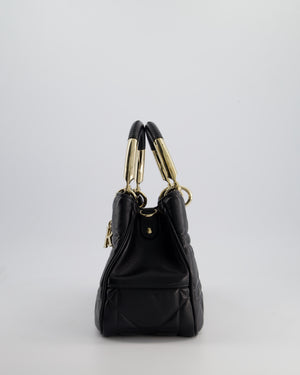 Christian Dior Black Lady 95.22 Bag in Cannage Lambskin Leather With Champagne Gold Hardware