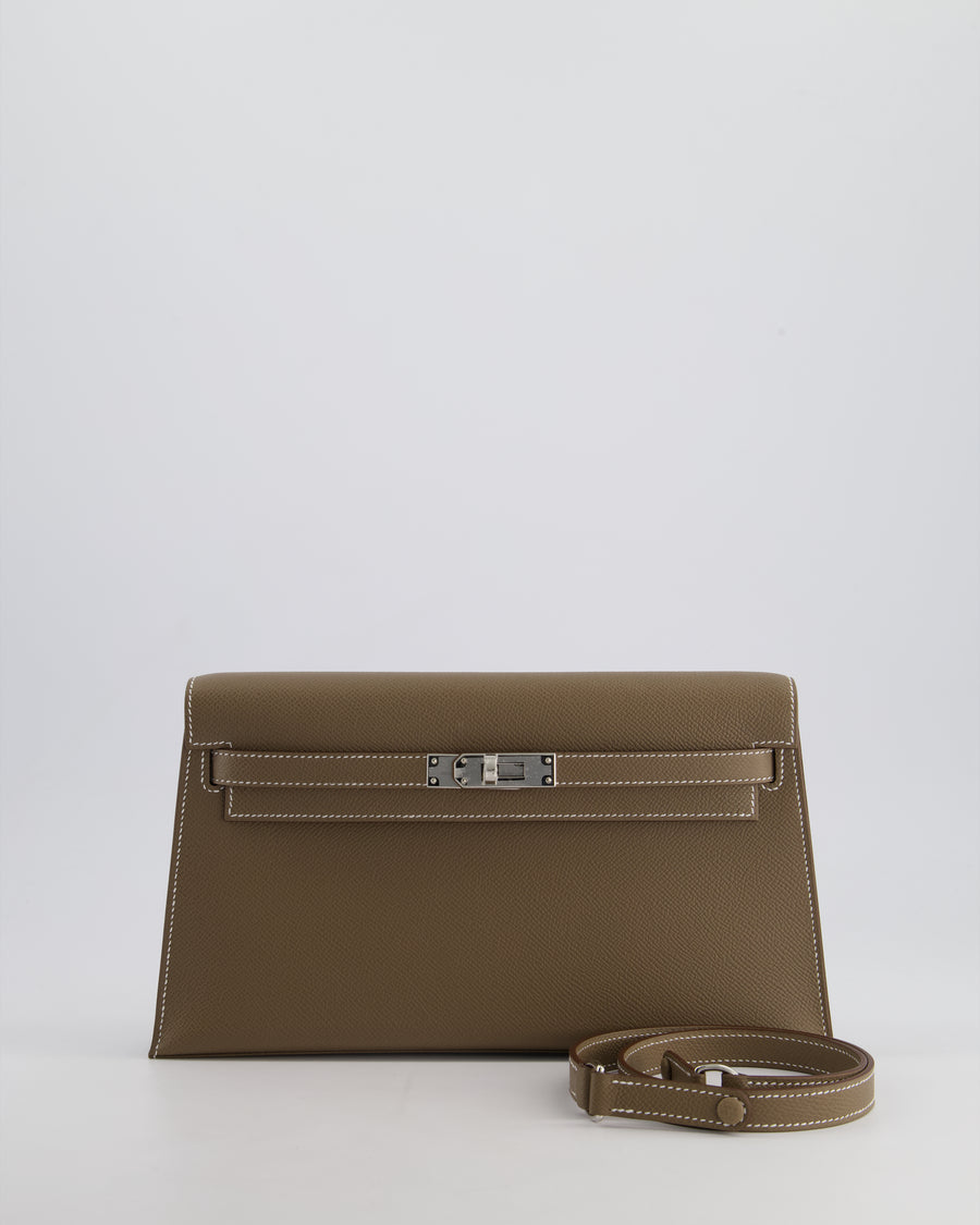 *NEW RELEASE* Hermès Kelly Elan Bag in Etoupe Epsom Leather with Palladium Hardware