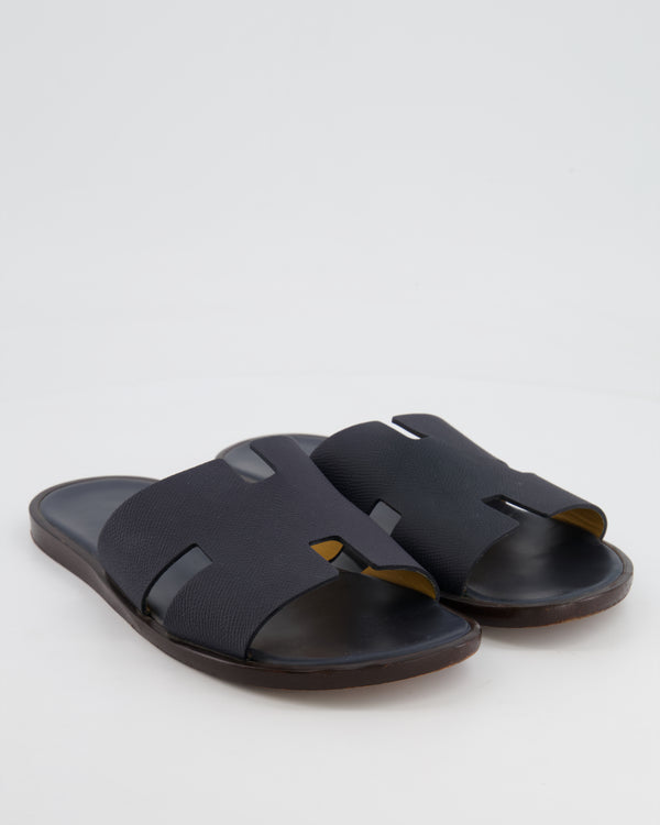 Hermès Dark Navy Izmir Epsom Sandals Size EU 40