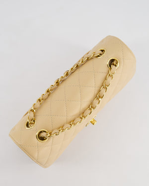 *RARE* Chanel Beige Small Classic Double Flap Bag in Caviar Leather with Gold Hardware