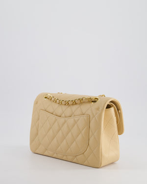 *RARE* Chanel Beige Small Classic Double Flap Bag in Caviar Leather with Gold Hardware