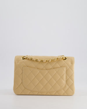 *RARE* Chanel Beige Small Classic Double Flap Bag in Caviar Leather with Gold Hardware