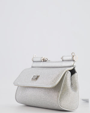 Dolce & Gabbana x Kim Sicily Silver Small Top Handle Bag With Studs Details and Silver Hardware