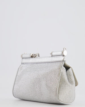 Dolce & Gabbana x Kim Sicily Silver Small Top Handle Bag With Studs Details and Silver Hardware