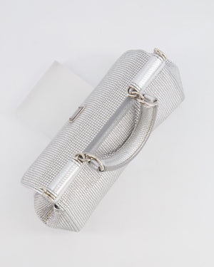 Dolce & Gabbana x Kim Sicily Silver Small Top Handle Bag With Studs Details and Silver Hardware