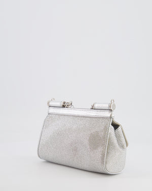 Dolce & Gabbana x Kim Sicily Silver Small Top Handle Bag With Studs Details and Silver Hardware