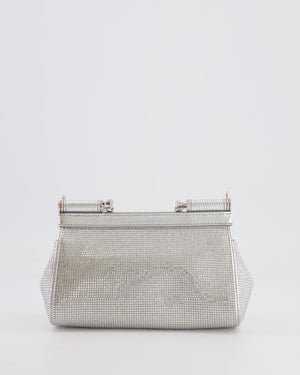 Dolce & Gabbana x Kim Sicily Silver Small Top Handle Bag With Studs Details and Silver Hardware