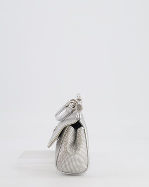 Dolce & Gabbana x Kim Sicily Silver Small Top Handle Bag With Studs Details and Silver Hardware