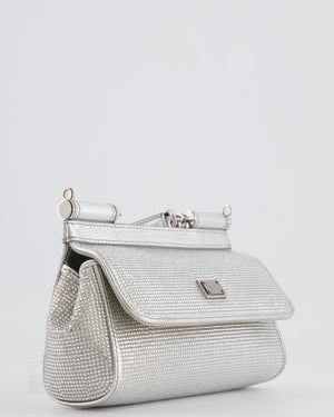 Dolce & Gabbana x Kim Sicily Silver Small Top Handle Bag With Studs Details and Silver Hardware