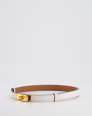 Hermès Kelly 18 Belt in White Epsom Leather with Gold Hardware RRP £990