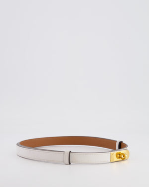 Hermès Kelly 18 Belt in White Epsom Leather with Gold Hardware RRP £990