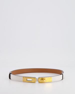 Hermès Kelly 18 Belt in White Epsom Leather with Gold Hardware RRP £990