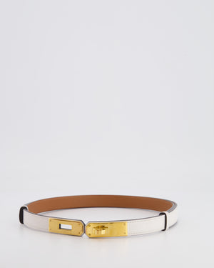 Hermès Kelly 18 Belt in White Epsom Leather with Gold Hardware RRP £990