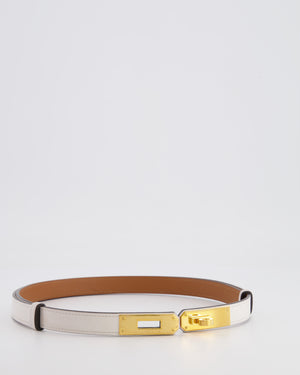 Hermès Kelly 18 Belt in White Epsom Leather with Gold Hardware RRP £990