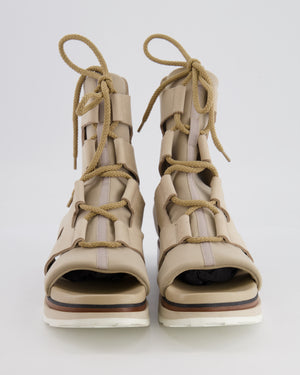 Hermès Beige Gladiator Leather Sandals Size EU 38