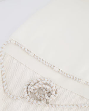 Hermès White Knitted Sleeveless Midi Dress with Waist String Details Size FR 36 (UK 8)