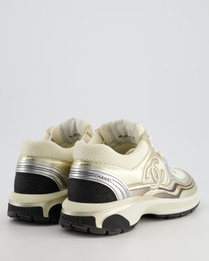 Chanel Gold and Silver Metallic Mesh CC Trainers Size EU 40