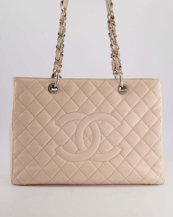 Chanel Pink Grand Shopper Tote GST Bag in Caviar Leather with Silver Hardware