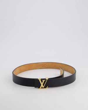 Louis Vuitton Black Belt with Gold Hardware Size 80