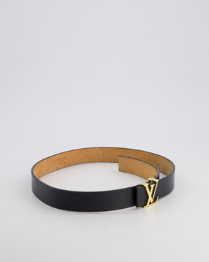 Louis Vuitton Black Belt with Gold Hardware Size 80