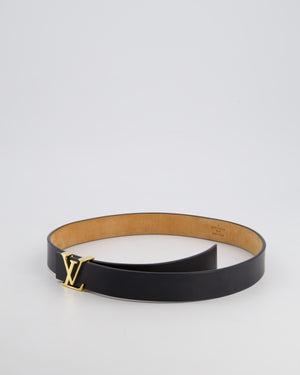 Louis Vuitton Black Belt with Gold Hardware Size 80