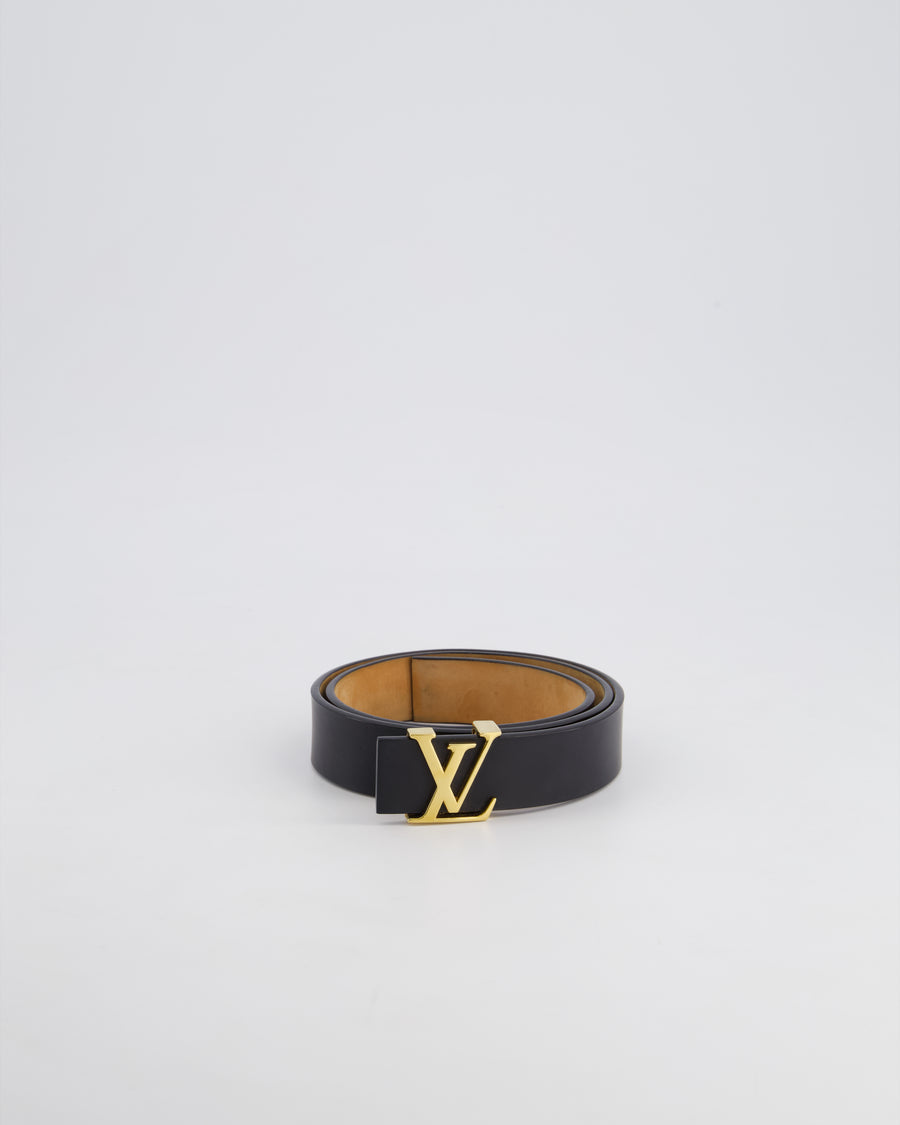 Louis Vuitton Black Belt with Gold Hardware Size 80