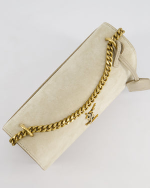 *HOT* Saint Laurent Beige Medium Sunset Bag in Smooth Calfskin Leather & Suede with Antique Gold Hardware RRP £1,930