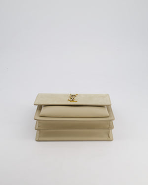 *HOT* Saint Laurent Beige Medium Sunset Bag in Smooth Calfskin Leather & Suede with Antique Gold Hardware RRP £1,930