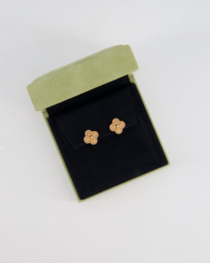 *RARE* Van Cleef & Arpels Vintage Alhambra Hammered Earrings in 18K Rose Gold