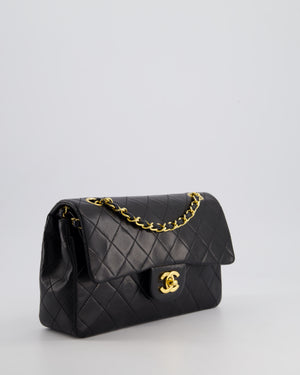 *AMAZING CONDITION* Chanel Black Vintage Classic Small Double Flap Bag in Lambskin Leather with 24K Gold Hardware