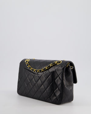 *AMAZING CONDITION* Chanel Black Vintage Classic Small Double Flap Bag in Lambskin Leather with 24K Gold Hardware