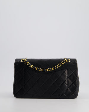 *AMAZING CONDITION* Chanel Black Vintage Classic Small Double Flap Bag in Lambskin Leather with 24K Gold Hardware