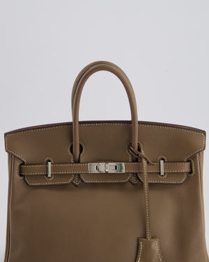 *FIRE PRICE* Hermès Birkin Retourne 25cm in Etoupe Swift Leather with Palladium Hardware